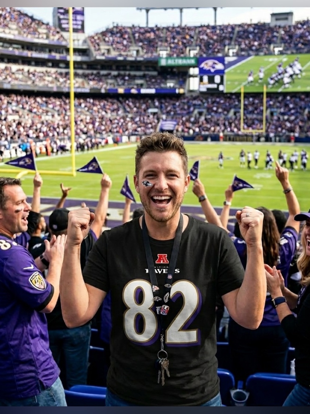 NFL Baltimore Ravens Torrey Smith 82 Jersey T-Shirt Large Black Shirsey
